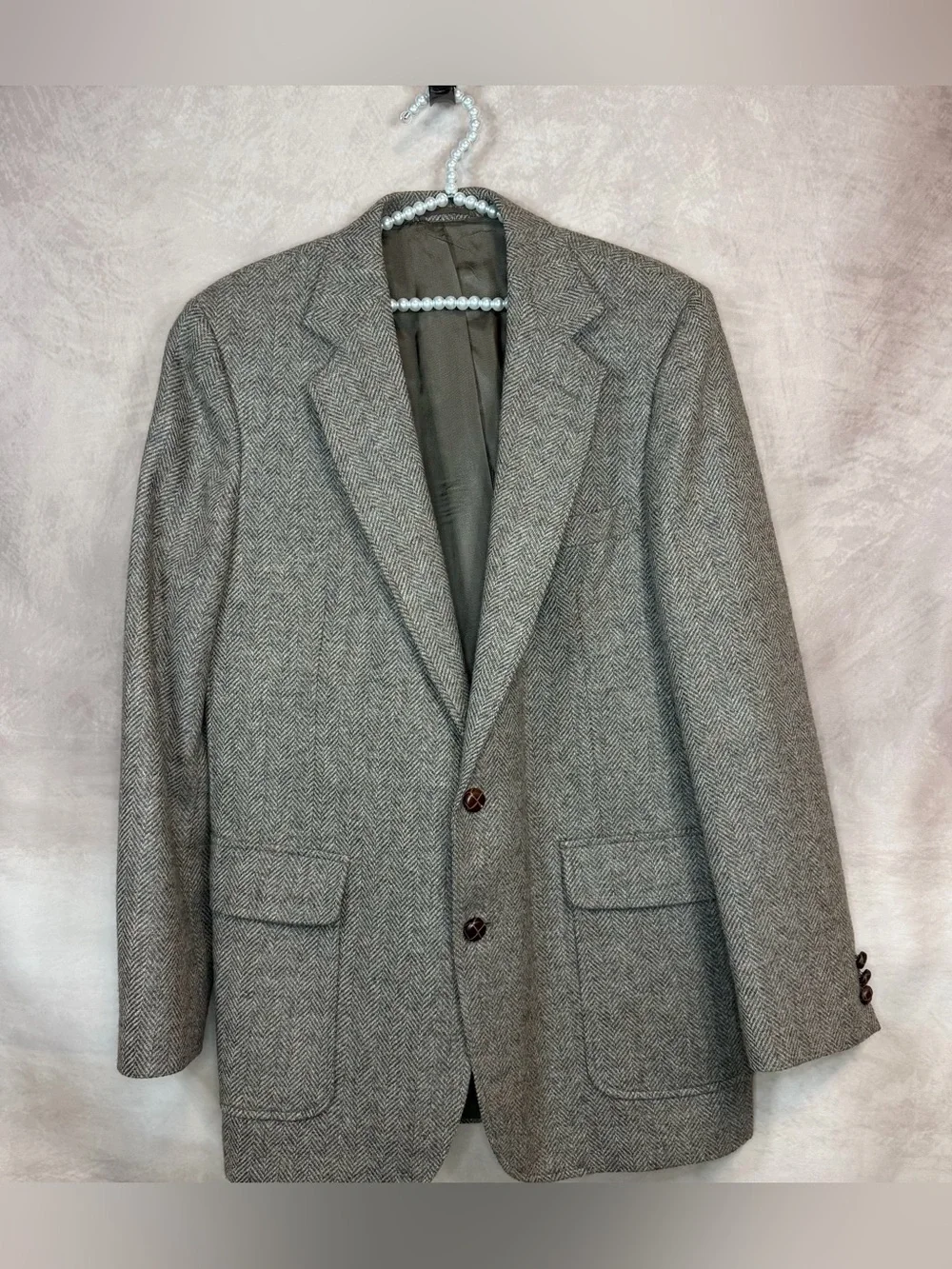 Haggar Tweed Herringbone Sport Coat in Gray